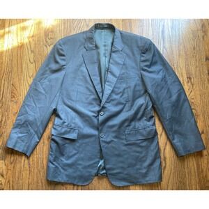 E. Thomas Super 150's Mens Blazer Size 44R Charcoal Gray Jacket Wool Sport Coat